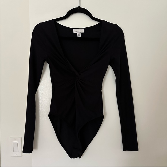 Black V-Neck Bodysuit - Picture 1 of 3